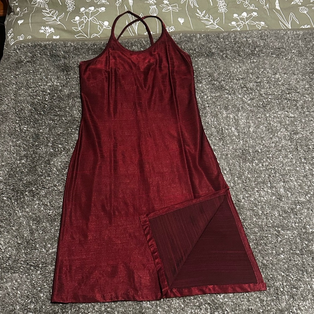 VINTAGE Burgundy Slip Dress - Picture 3 of 6